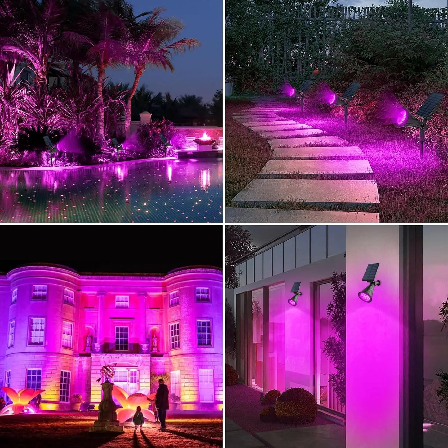 4Led Solar Light Outdoor Landscape Garden Halloween Black Lights