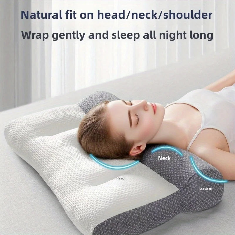 1pcs Ergonomic Zoned Traction Cervical  Support Pillow Neck Relief Pillow for Comfortable Sleeping