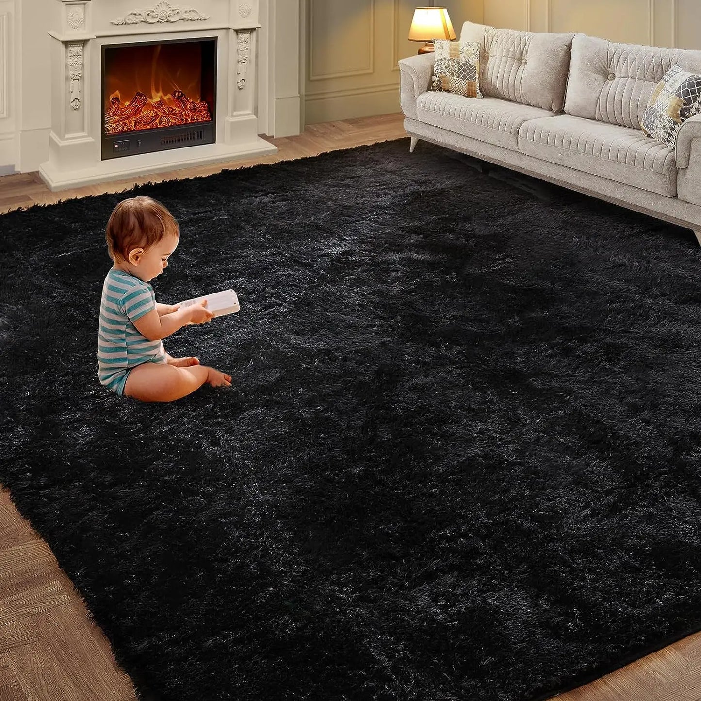 VIKAMA Tie-Dye Plush Carpet Living Room Decoration Soft Fluffy Home Mat 
Non-Slip Blanket