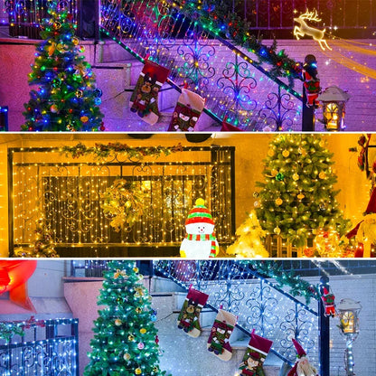 1pcs Solar String Lights Outdoor Waterproof LED Outdoor 8 Modes Christmas Fairy Light for Patio Yard Tree Garden Balcony Decor