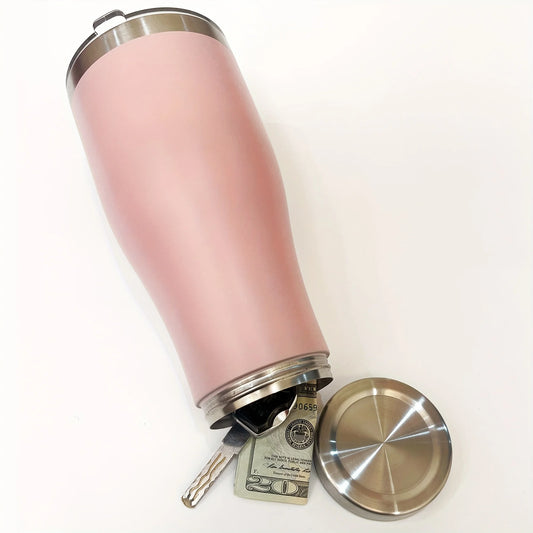 1PC Diversion Safe Coffee Tumbler Stainless Steel Material Mug with Color Coating Bottom Compartment Storage for Cash