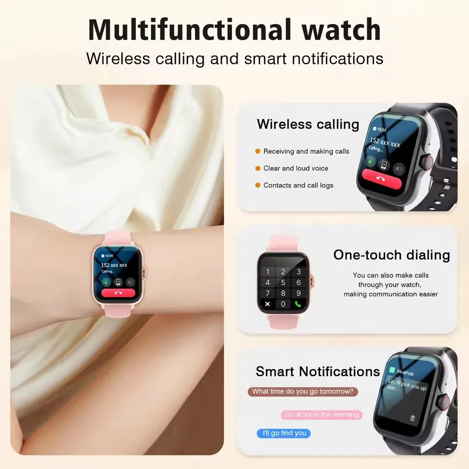 Men Women Smart Watch 1.83'' Waterproof Fitness Sports Watch Answer Call Sleep Sport Pedometer Information Alerts Smartwatch New