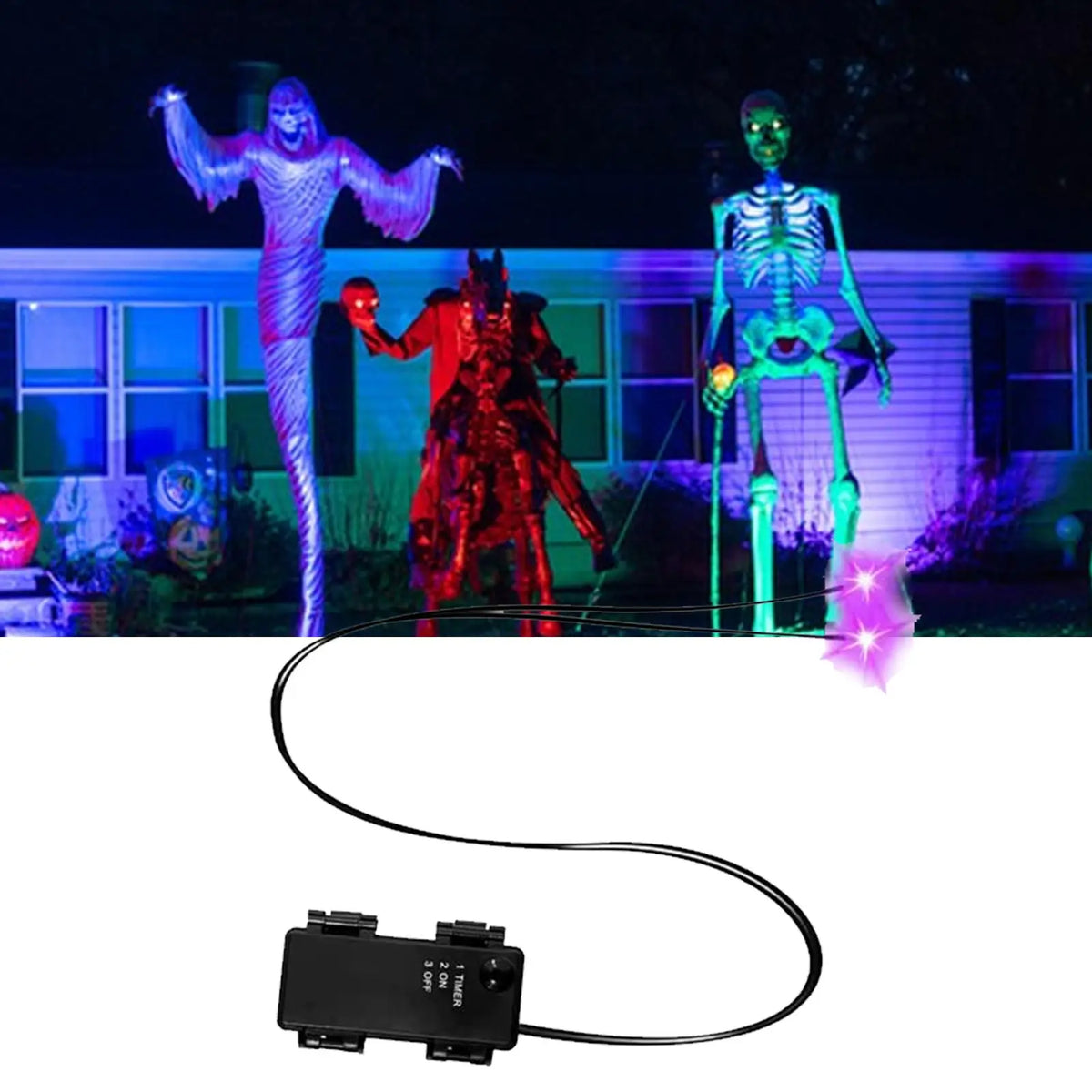 Halloween LED Glowing Eyes With Timer Light Up DIY Eyes For Skeleton Pumpkins Masks Tombstones