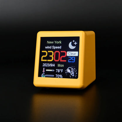 Smart weather clock electronic photo album weather station animation display WiFi networking automatic update desktop ornament