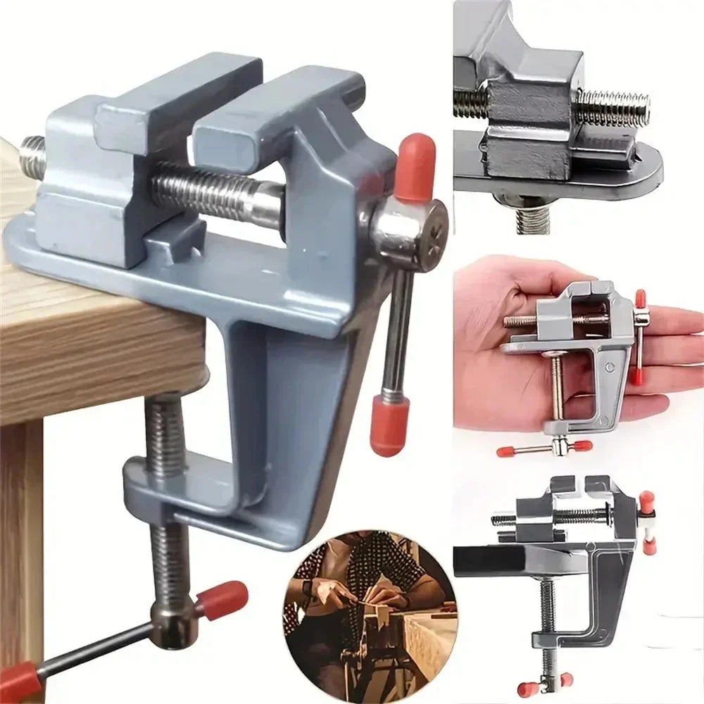 Mini Bench Vise Muliti-Functional 3.5&quot Aluminum Miniature  Hobby Clamp On Table Flat Pliers Tool Vice
