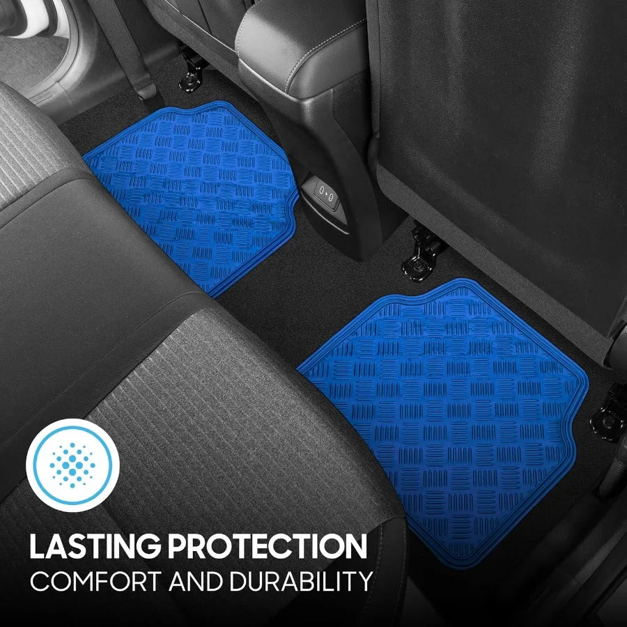 Metallic Chrome Car Floor Mats AllWeather Universal Fit Automotive Floor Mats for Cars SUVs Floor Mats for Trucks Car Mats Full