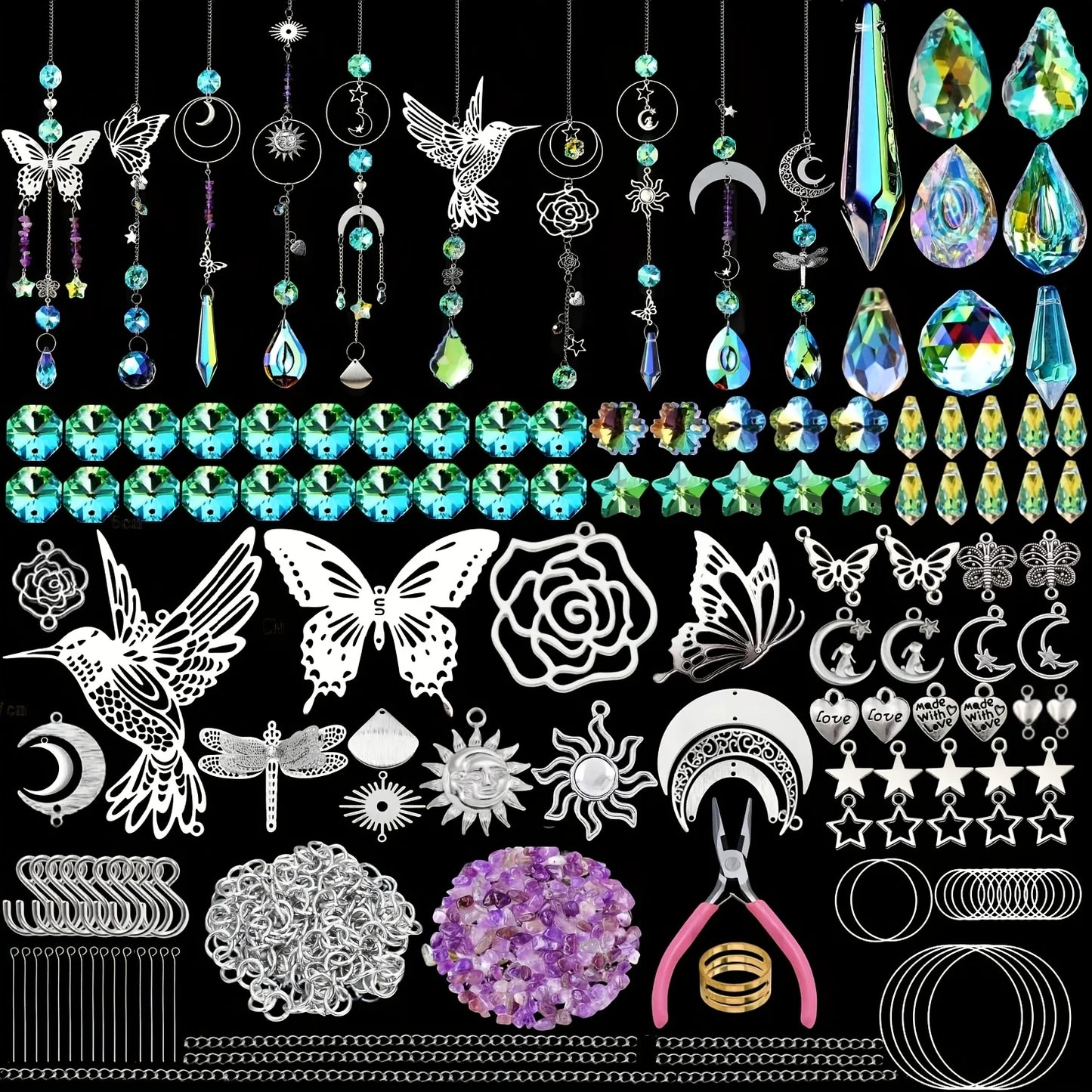 420PCS Sun Catcher Arts and Crafts for Adults Crystal Suncatcher Crafts Kit for Adults Suncatchers