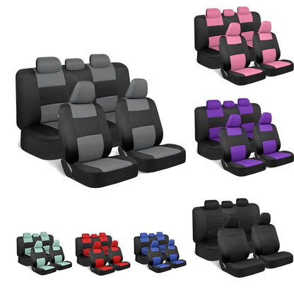 Universal Car Seat Covers Full Set Fit For Most Car SUV Truck Accessories Interior Rear Seat Can Split With 40/60 50/50 60/40