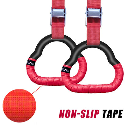 Rings Toys Gymnastics Rings Children's Sports Toys Anti-Slip Straps Adjustable