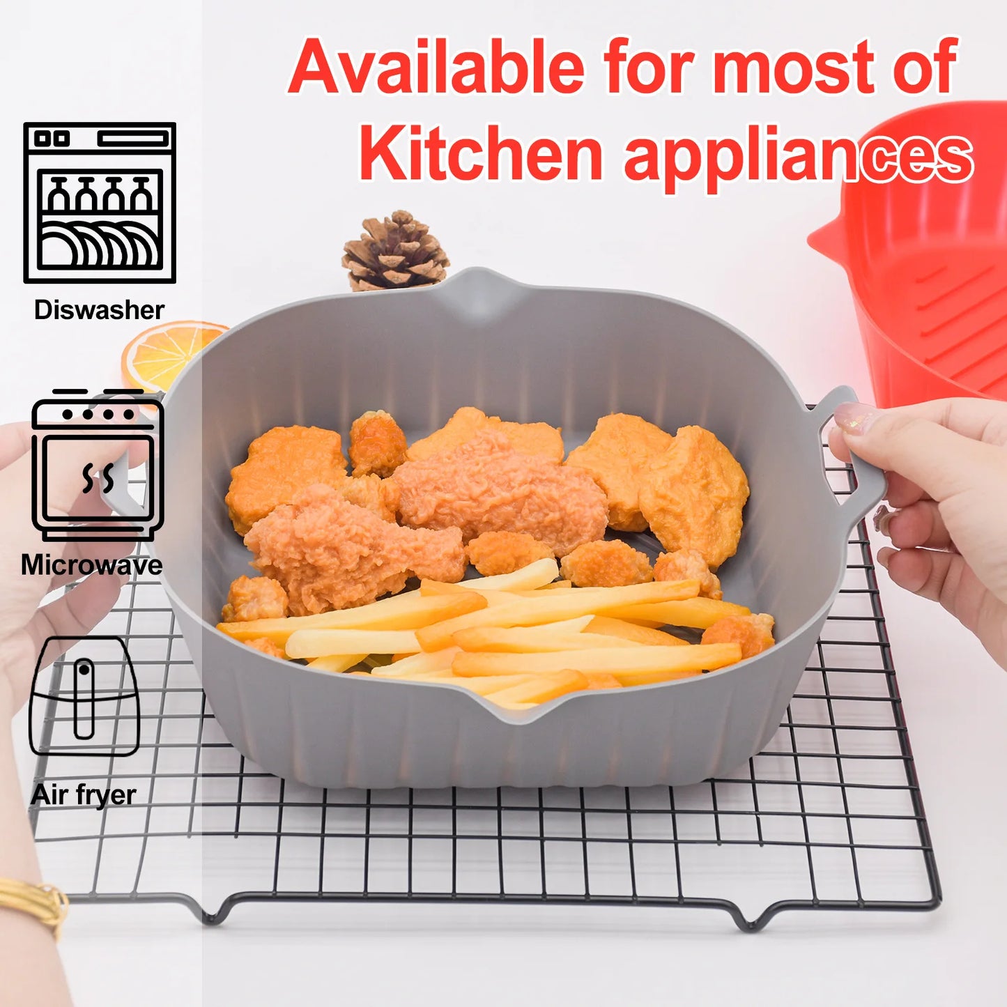 Silicone air fryer special tray food safety