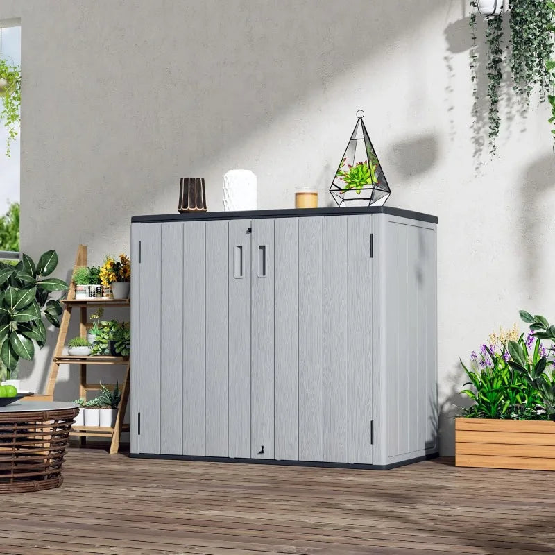 Mrosaa Large Outdoor Storage Box,Resin Sheds&Outdoor Storage Waterproof/Lockable,Outdoor Storage Cabinets