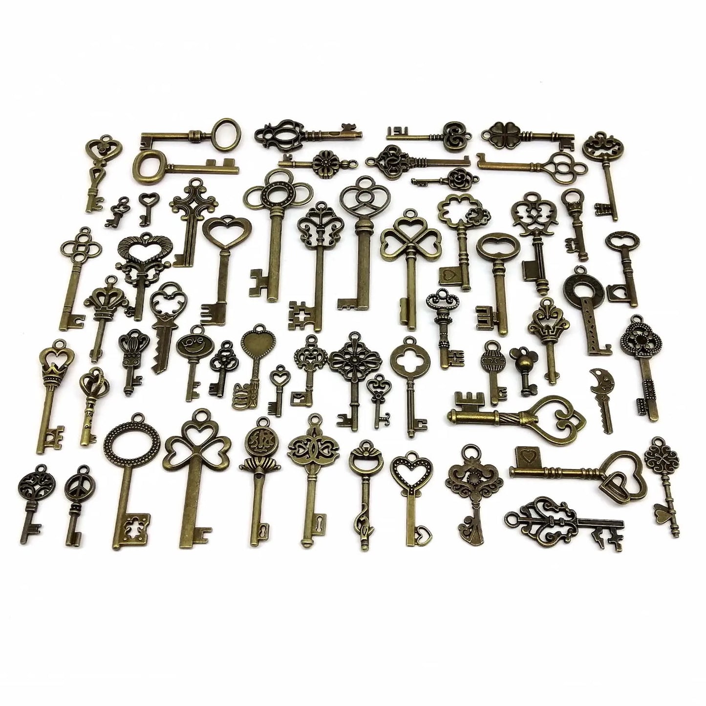 59pcs Mix Metal Retro Antique Brass Vintage Bronze teampunk Charms Pendant Jewelry Making