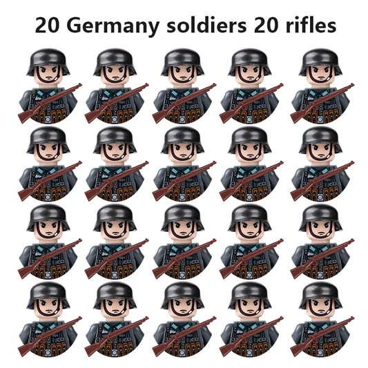 20 toys for soldiers and children from the Soviet Union, Britain, China, French, Polish and Canadian.