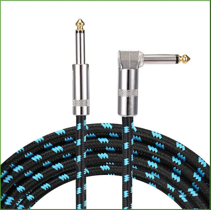 Guitar Cable 10/20ft Electric Instrument Bass AMP Cord for Electric Guitar Mandolin, (Right Angle to Straight, Black)