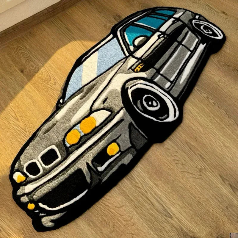 VIKAMA Car-Themed Boy'S Room Rug, Soft-Pile Car