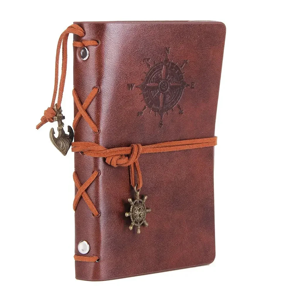 Retro Notebooks & Journals Agenda Binder Sketch Book Leather Soft Cover 14x10cm Replaceable Kraft Paper Inner Korean Stationery