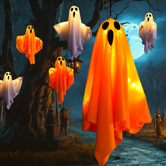 Halloween Decoration LED Hanging Light Emitting White Ghost DIY Styling Light