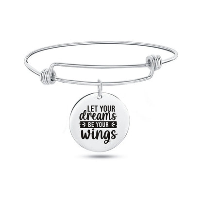 Inspiration Bracelet Stainless Steel Bangle Alloy never give up Hope Faith Believe Charm Bracelet Bangles For Women Gift Pulsera