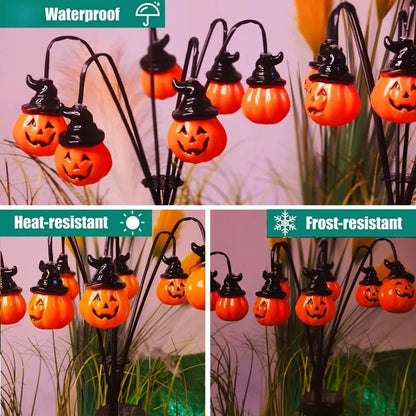 Halloween Solar Pumpkin Garden Lights Outdoor Waterproof Orange Ghost Lights