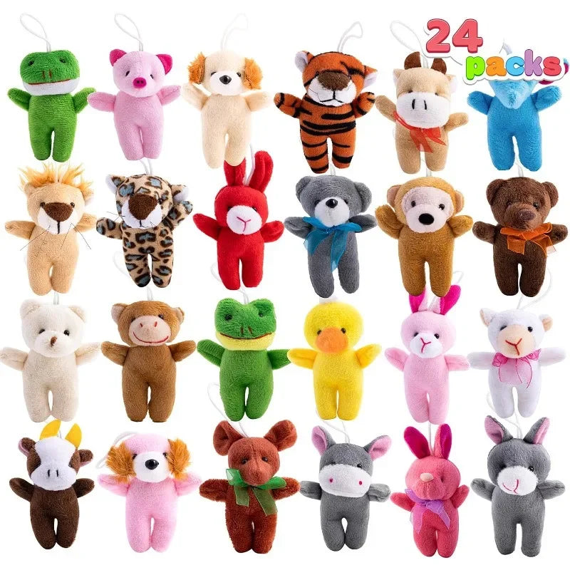 JOYFY 24 Pcs Mini Animal Plush 3 Stuffed Animal Bulk for Birthday Party Favors Presents Pinata Fillers Party Supplies