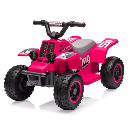6V Kids Ride-on ATV, Rechargeable Battery-Powered Toy Car with Forward/Reverse, 1.5 MPH, 55 Lbs Weight Capacity, for Ages 3 +