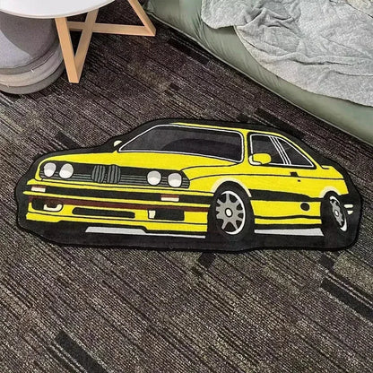 VIKAMA Car-Themed Boy'S Room Rug, Soft-Pile Car