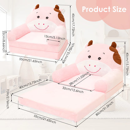 Foldable Kids Sofa Baby Seat Chair Foam Filled for Reading Relaxing Nursery Bedroom