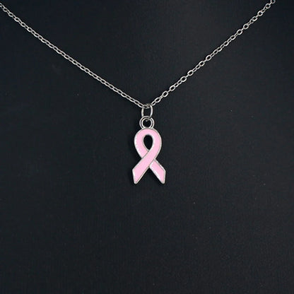 10PCS Lot Stainless Steel Chain with Yellow Pink Ribbon Hope Pendant Necklace Breast Cancer Awareness Jewelry