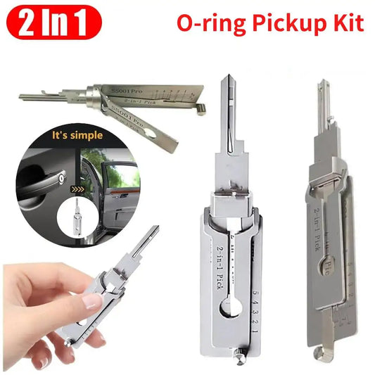 SS001 Stainless Steel Key Decoder 2 In 1 Precision Hook & Pick Set Lock Decoder O-ring Pickup Kit Maintenance Repair Hand Tools