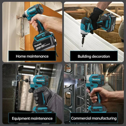 2025 Makita DTD173 bule 18v Brushless Lithium-ion Impact Driver Power Tool Multifunctional Tool, Drill Bit