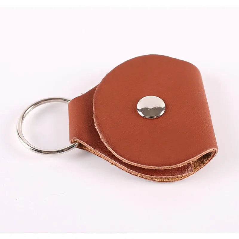 1 Pc High Quality Leather Guitarra Plectrum Case Bag Guitar Pick Holder  Keychain  Storage Box