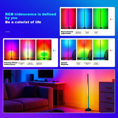 Floor Lamp DC 5V RGB Dream Color with Music Sync Modern 16 Million Color Changing Standing Mood Light For Bedroom Living Room