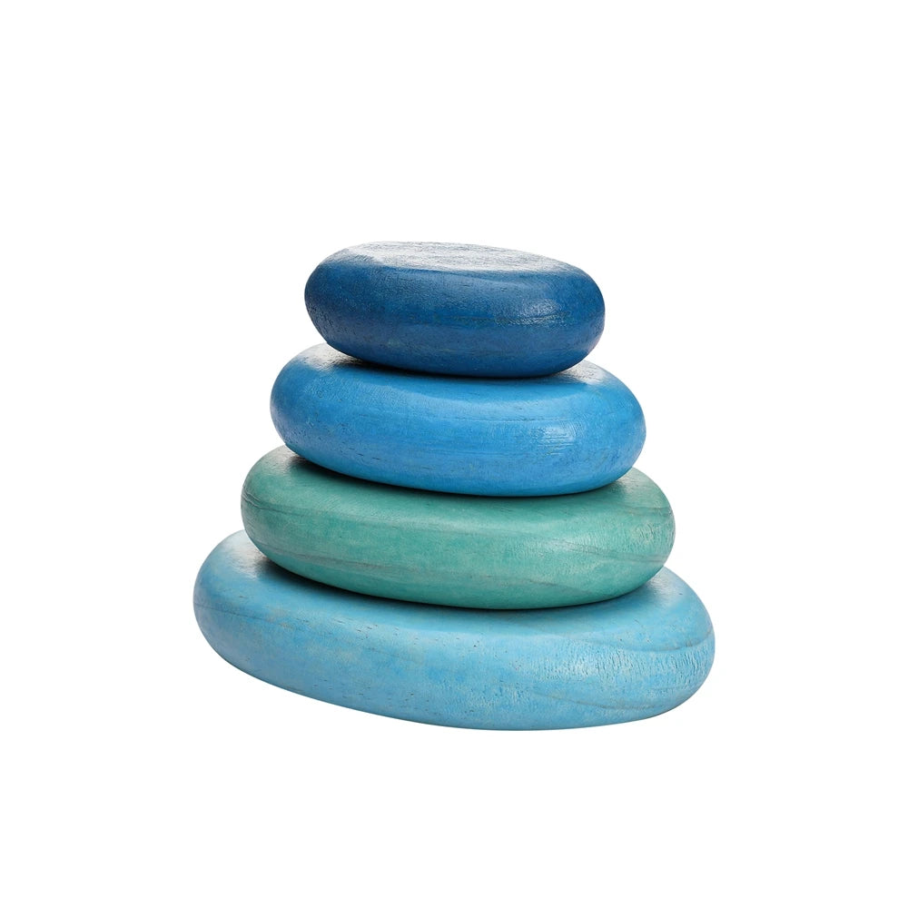 Wooden Montessori Toy Rainbow Stacked Stone Toy BO BPA Colorful Baby Education Sensory Balance Game Building Block Toy Baby Gift