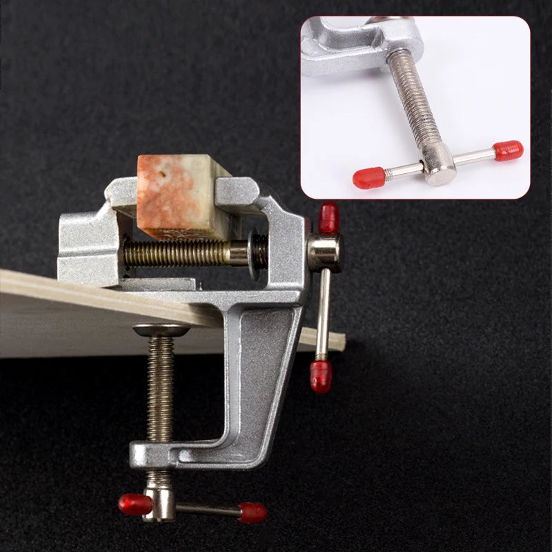 Mini Bench Vise Muliti-Functional 3.5&quot Aluminum Miniature  Hobby Clamp On Table Flat Pliers Tool Vice