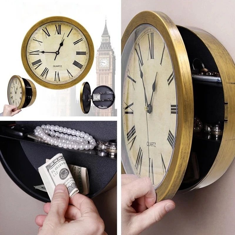 Hidden Safe Large Wall Clock Safety Box Secret Secuirty Box Money Jewellery Stuff Storage home office Cash Safes