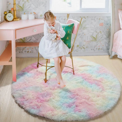 100/120/140/160 Round Rug Fluffy Soft Area Rugs for Kids