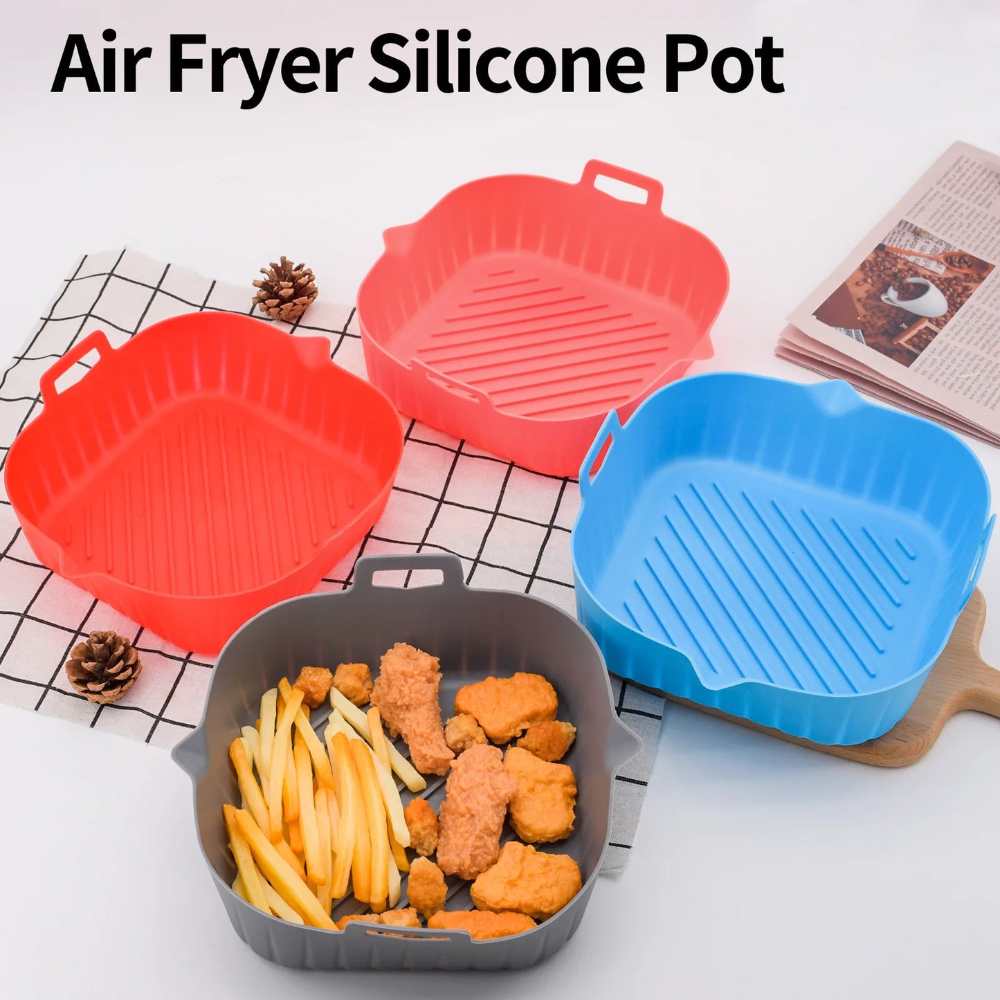 Silicone air fryer special tray food safety