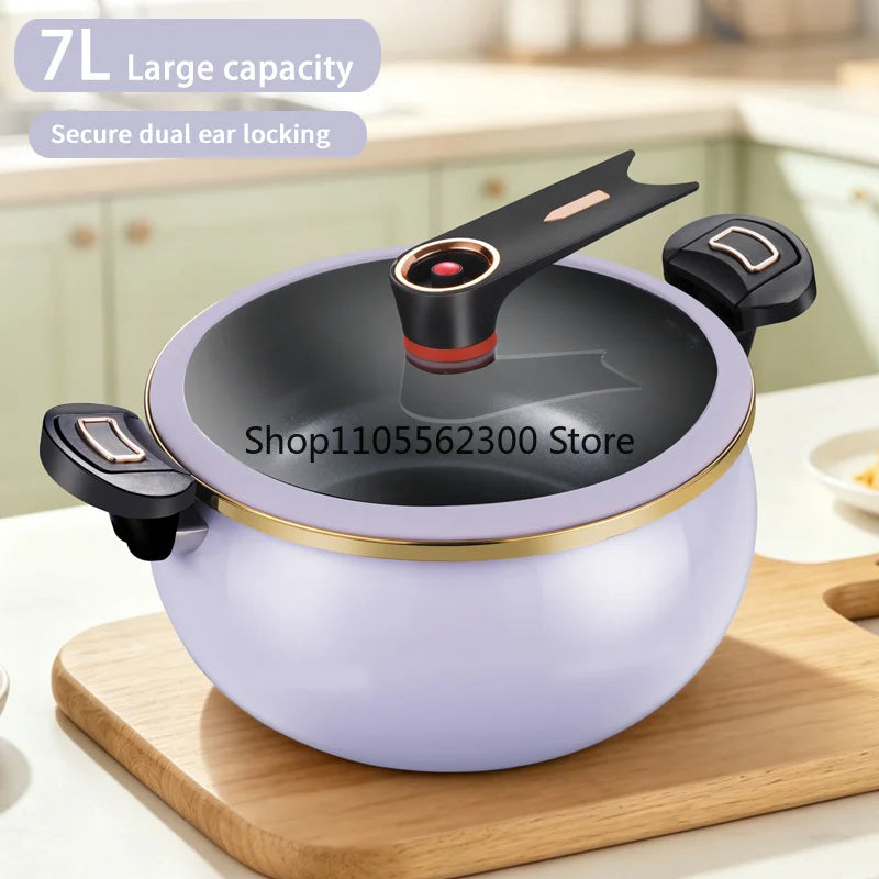 Home Use Multi-Functional Large Capacity 1.85 Gallon 10.24 Inch Non-Stick Pot Suitable for Induction Cooker And Gas Stove