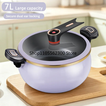 Home Use Multi-Functional Large Capacity 1.85 Gallon 10.24 Inch Non-Stick Pot Suitable for Induction Cooker And Gas Stove