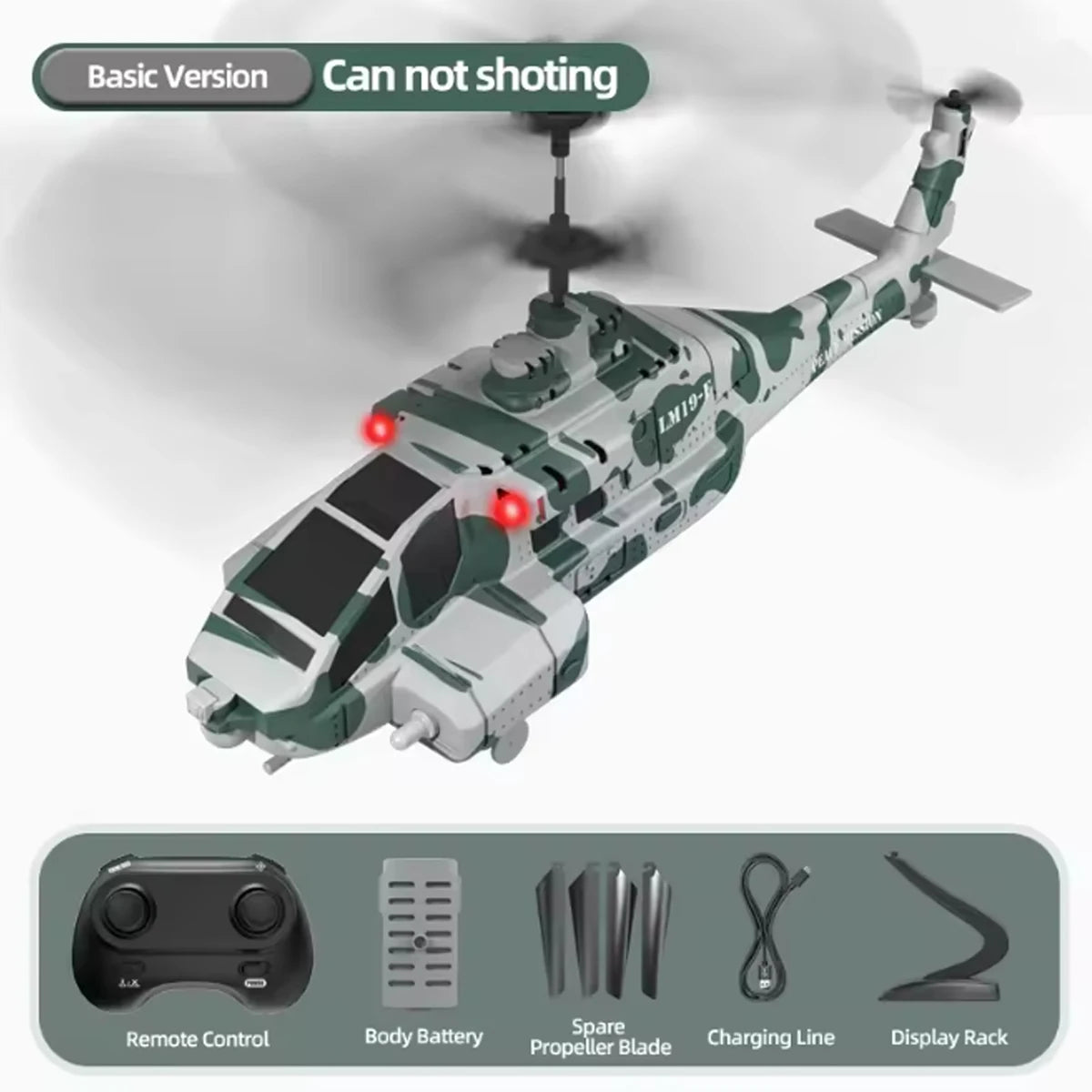 2026 New LM19-E Black Hawk 3.5-way helicopter with projectile, fixed altitude, 3-speed, high-low speed, children's Aldult RC