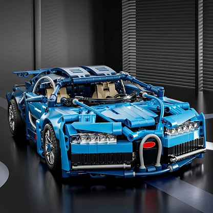 Blue Racing Building Block Toys, Abs Materials, Manual Toy Building Blocks Assembly,