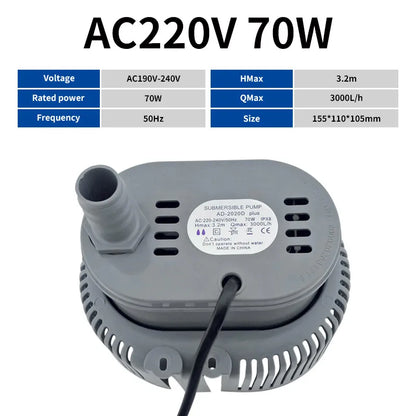 70W Submersible Pump AC220V 380V Environmental Protection Air Conditioning Water Pump 45W Cold Air Fan Water Pump