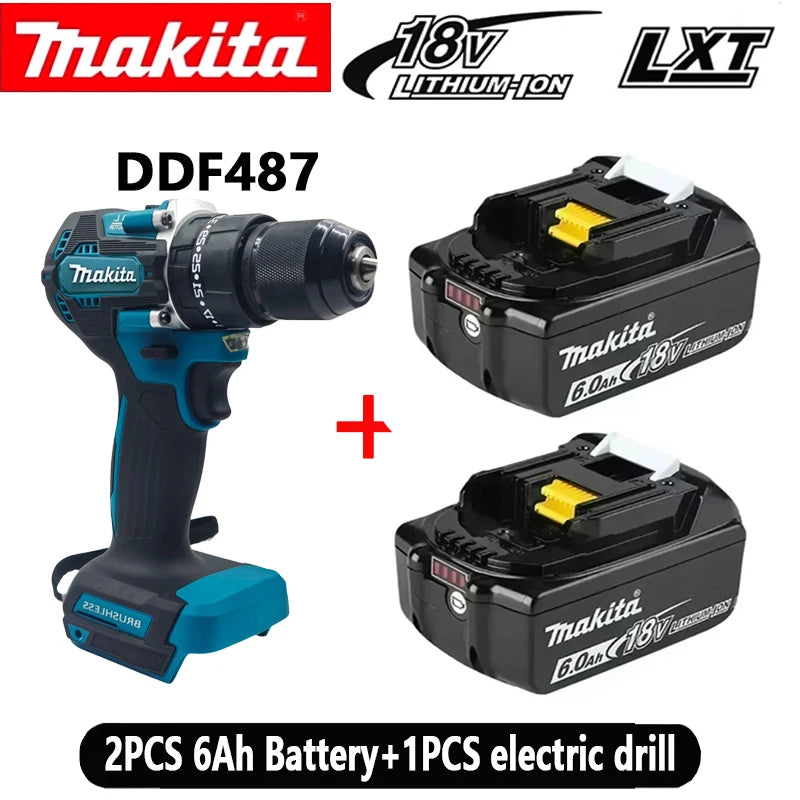 Makita DDF487 Brushless Lithium Electric Driver Electromechanical Drill Screwdriver Makita 18V Battery