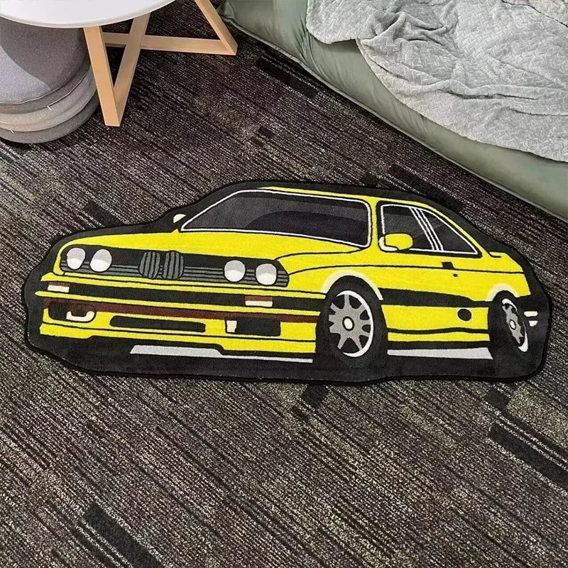 VIKAMA Car-Themed Boy'S Room Rug, Soft-Pile Car