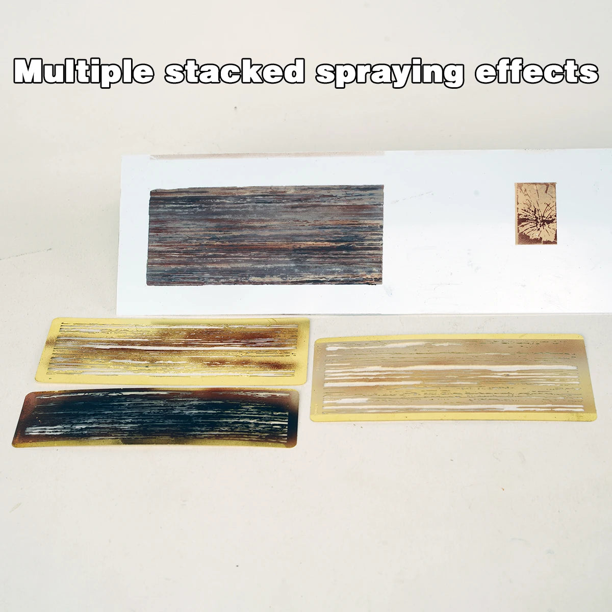 Scale model kit painting tools Reusable metal Hollow airbrush stencil Spray mask Natural wood grain finish Multi-scale