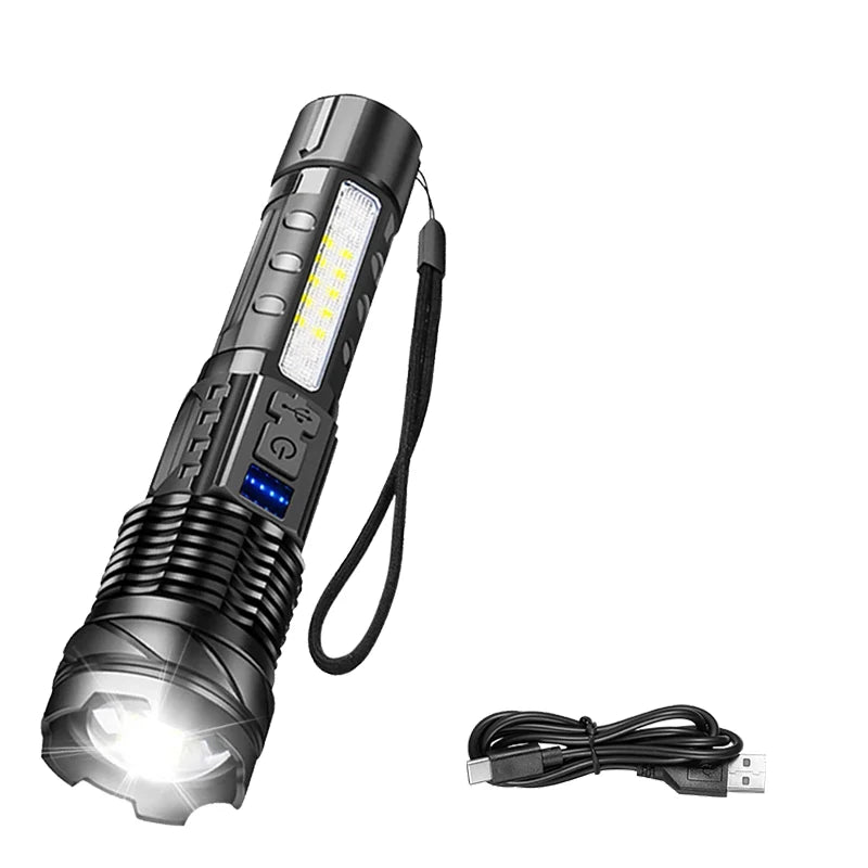 2000LM Super Bright LED Flashlight, USB-C Rechargeable with Digital Display Torch,Long Lasting for Outdoor Camping Emergency