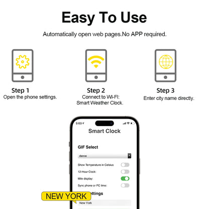 Smart weather clock electronic photo album weather station animation display WiFi networking automatic update desktop ornament