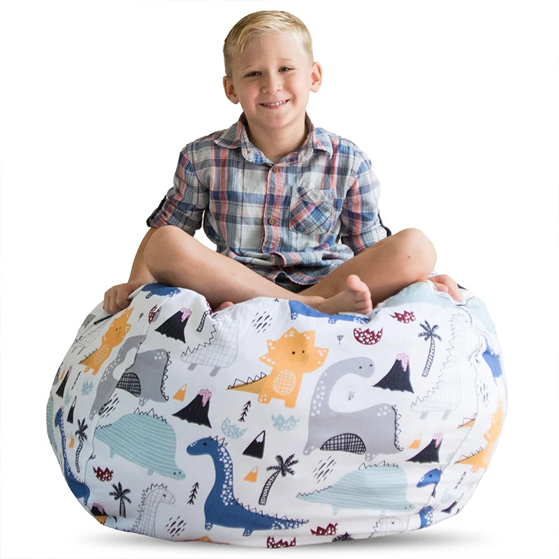Printed Children's Plush Toy Storage Beanbag Set Comfortable Lazy Sofa Beanbag