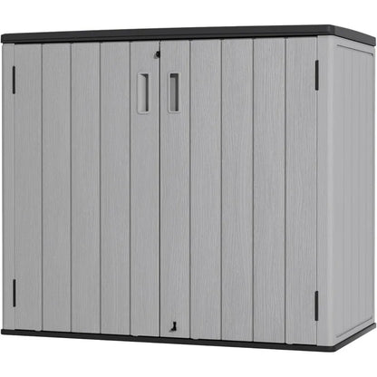 Mrosaa Large Outdoor Storage Box,Resin Sheds&Outdoor Storage Waterproof/Lockable,Outdoor Storage Cabinets
