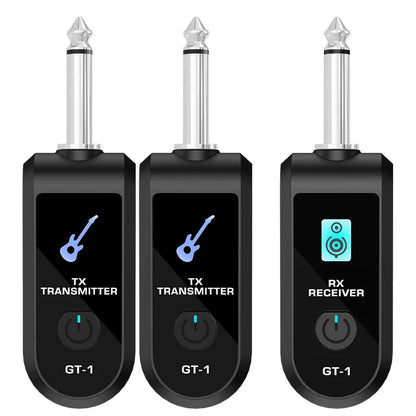 2.4G Wireless Guitar System - Rechargeable Guitar Transmitter & Receiver for Electric Guitar & Bass, Plug & Play, Low Latency